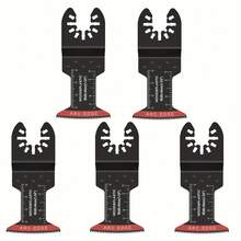 5pcs High Carbon Steel Oscillating Multitool Blades | 44mm Arc Edge, Sharp Wear-Resistant Fast Cutting Blades For Wood, Plastic, Metal - Black With Titanium Coating And Laser Engraving - 5Pcs - View 2