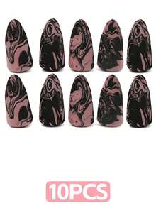 2/6/8/10/20pcs Rocket Shaped Makeup Sponges, Black & Pink, Latex-Free, Hydrophilic Polyurethane For Foundation, BB Cream, Concealer - Multicolor - View 13