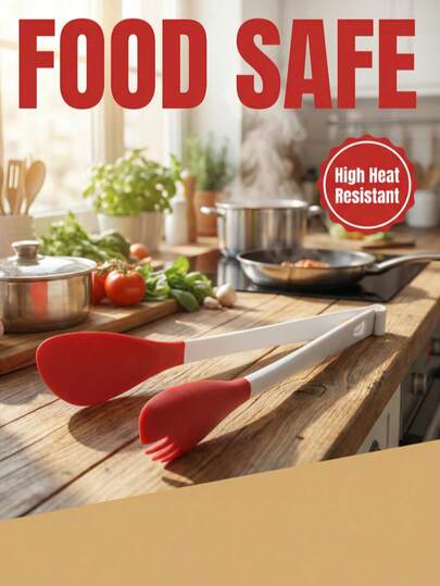 1 st silikonmathållare (röd/svart): Värmebeständig, halkfri, vikbar och bärbar, lämplig för att plocka upp utsökta måltider, festmåltider etc. Den är idealisk för att plocka upp wokade rätter, bakning, bakverk med hög temperatur och är ett måste för att förhindra skållning i köket.