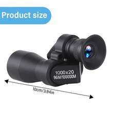Portable High-Definition Monocular Telescope With High Magnification Zoom, Hunting, Camping, Mountaineering, Outdoor Fishing - 黑色 - 查看 5