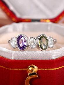 1 PC Fashion Cubic Zirconia Ring For Women For Valentine's Day Gift Wedding Anniversary Party Jewelry - 1# - View 10