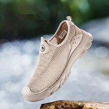 CAMEL CROWN 男士户外凉鞋，春夏轻便透气网面休闲拖鞋 - 沙色 - 查看 2