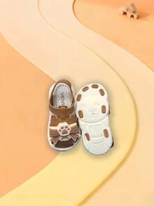 Girls' Princess Sandals, Children's Soft Bottom Little Girl Bow Beach Shoes, Summer - Khaki - View 4