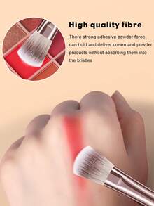 10件套完整化妆刷套装，包含8支柔软的化妆刷——例如散粉刷、腮红刷、轮廓刷、高光刷、鼻影刷、眼影刷、眉刷和唇刷——外加1个液体化妆海绵和1个睫毛夹；非常适合初学者、专业化妆师和新手美容练习。 - 黑色 - 查看 4