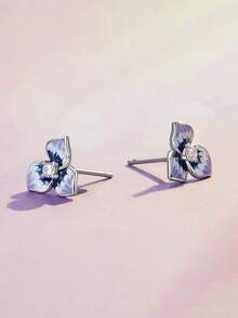 1 par de pendientes de botón de circonita cúbica bonitos para adolescentes, para decoración diaria, para fiesta, joyería, regalo de cumpleaños - 1# - Ver 4