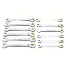 12-Piece Metric Ratcheting Combination Wrench Set 8–15mm, Double-Ended Open & Box End Spanner Set For Auto & Mechanical Repair - 12pcs - View 1