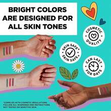 BIC BodyMark Party Pack Temporary Tattoo Marker For Skin, Premium Brush Tip, Gifts For Teens, 4 Count Pack - White - View 3