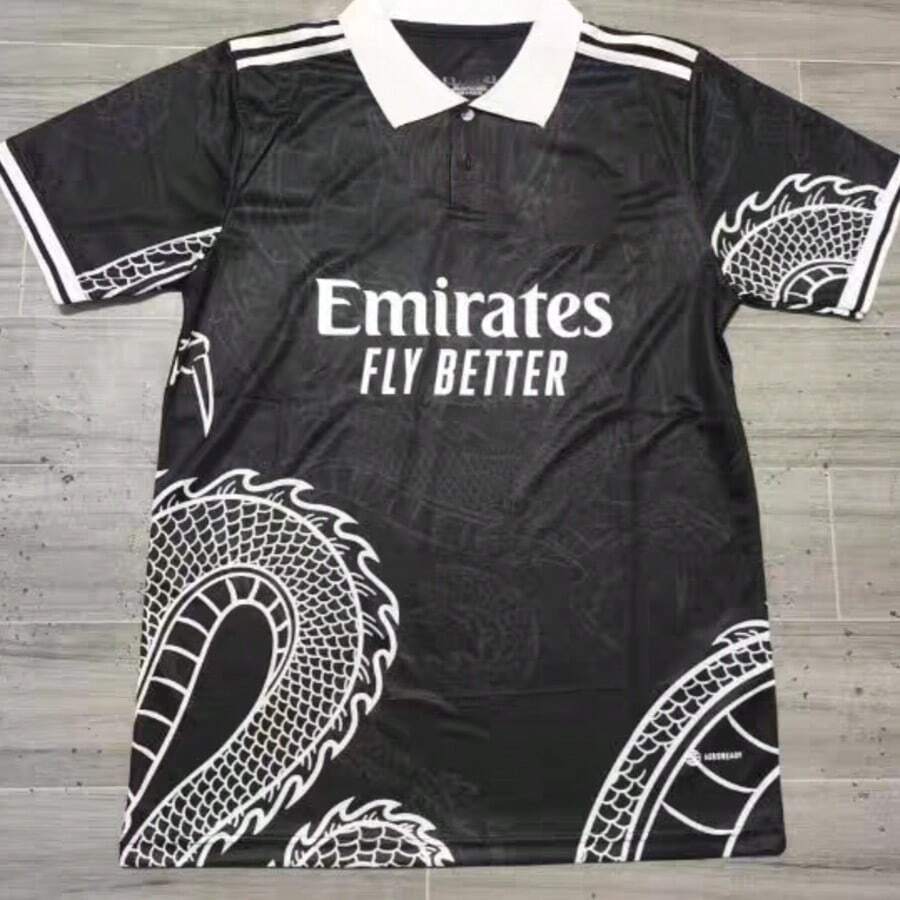 Madrid Special Edition Short Sleeve Soccer Jersey Black Dragon - màu đen - Xem 1
