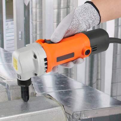 Sheet Metal Nibbler, 550W Powerful 2200 RPM High Speed, 360 Degree Rotation Electric Nibbler Metal Cutter, Straight Curve And Circle Cutting For Stainless Steel, Aluminum, Plastic, Wood Board