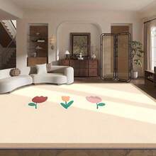 1pc Minimalist Floral Pattern Carpet. Velvet Material, Approx. 850g, 0.6cm Thick, Wear-Resistant & Anti-Slip, Easy To Clean. Available In Multiple Sizes. Suitable For Kitchen, Living Room, Dining Room, Bedroom, Balcony, Bathroom, Study And Other Scenarios, An Ideal Choice For Home Decor. - Multicolor - View 3