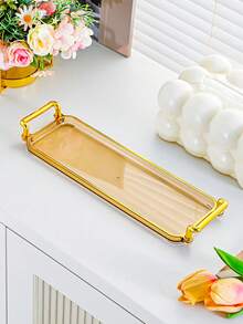 1pc Multifunctional Tray With Gold Rim, Multipurpose Rectangular Plate For Tea, Water, Candy, Biscuits, Bread - Suitable For Kitchen, Dining Room, Living Room - Perfect For Wedding, Banquet, Gift, Birthday - Gold - View 17