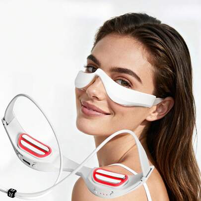  Foreverlily 3D Eye Massager With Heating, Red Light Therapy,Massage, Improve Eye Area Concerns, Perfect Gift For Loved Ones, Family, Mother's Day, Valentine's Day, Christmas