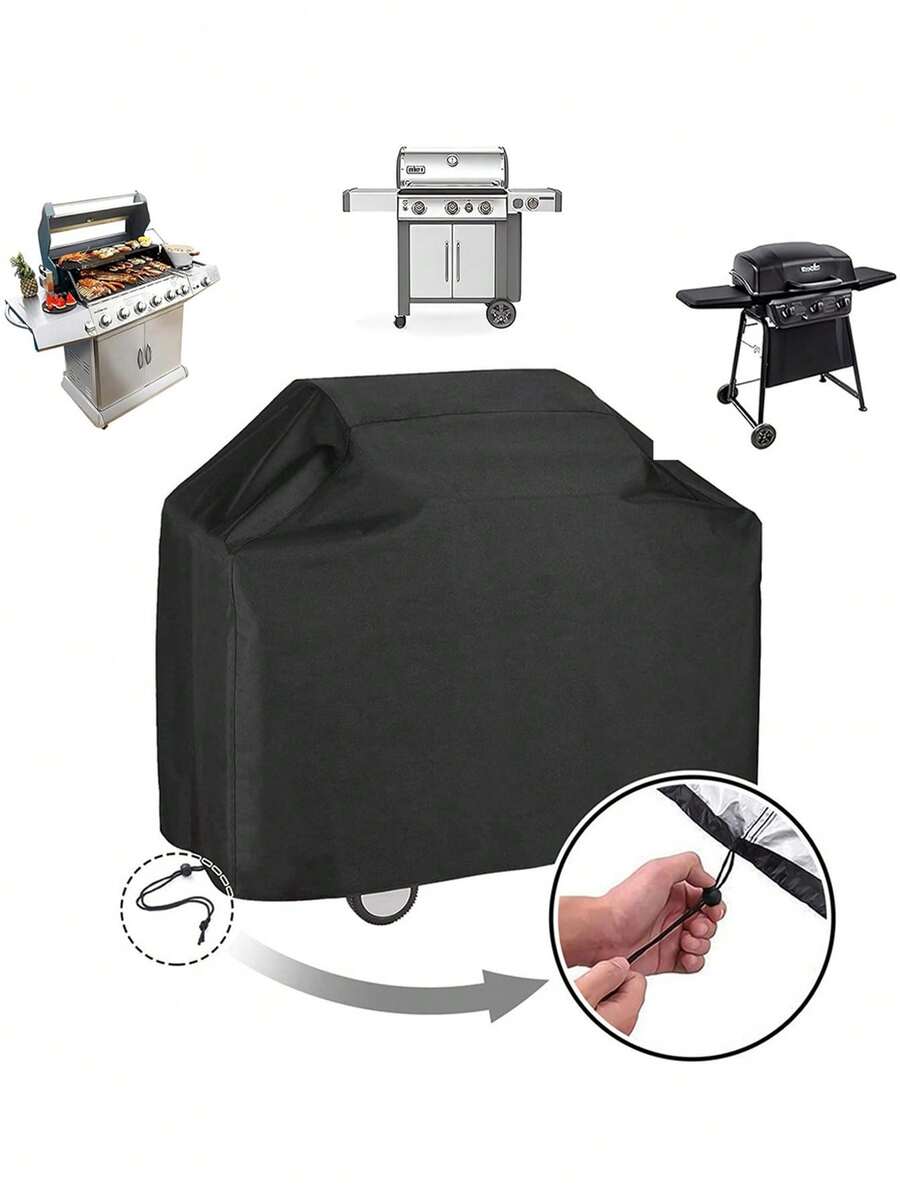 1 pieza Cubierta para parrilla de barbacoa, 210D funda para barbacoa exterior, cubierta protectora para  resistente al polvo y al agua y uso en exteriores, que sirve como una cubierta universal a prueba de polvo para su parrilla en el hogar, durante los viajes y en fiestas o mientras acampa. - Ver 1