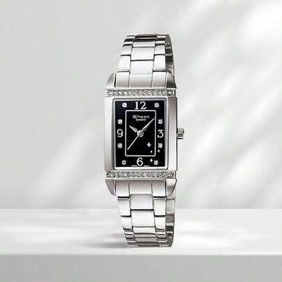  Reloj unisex Casio Sheen resistente al agua de plata/negro con esfera analógica multicolor - SHN-4016D-1ADS