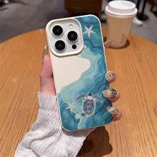 1个TPU材质蓝色条纹海洋图案手机壳，兼容苹果17 Pro Max/17/16 Pro Max/15/13/12/11、S20 FE/A15/S24/A55、Note 11/Note 12/Note 13 Pro，全包防摔软壳保护套 - 白色 - 查看 4