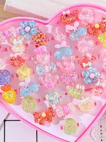 10 cái/bộ Đầy màu sắc Đúng mốt Phim hoạt hình dễ thương Phong cách hỗn hợp Trái cây Thú vật Công chúa Bộ nhẫn , Màu sắc tùy ý & Phong cách , Không có Hộp , Phụ kiện trang sức Qủa tặng Đối với Cả hai Cô gái Và Con trai - Nhiều màu - Xem 8