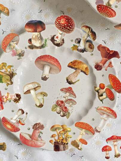 50pcs Retro Mushroom Stickers, Decorative For Scrapbooking, Planner, Diary, Storage Box, Water Bottle, Phone Case, Fridge, Helmet, Graffiti