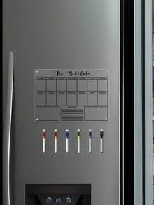 1pc Weekly Planner Magnetic Whiteboard, Transparent Acrylic Refrigerator Memo Board - I - View 3