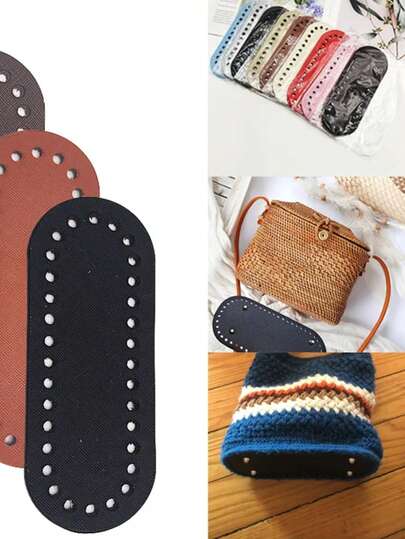 5.5*18.5cm Oval Long Bottom For Knitted Bag Pu Leather Bag Accessories Handmade Base With Diy Crochet Bag Bottom