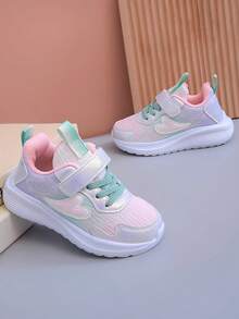 1 Pair Fashionable, Comfortable And Lightweight Spring Children's Sports Shoes. Summer Breathable Hollow-Out Sneakers For Big Kids. Student Daily Wear Anti-Slip EVA Outsole, Molded Insole For Stability, Soft Glossy Bottom, Suitable For Daily Wear And Running - Pink - View 5