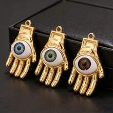 1pc Stainless Steel Fashion Charm Palm Pendant Necklace Earring DIY Jewelry Making Kit Suitable For Women's Wear Gift - palm pendant - View 2