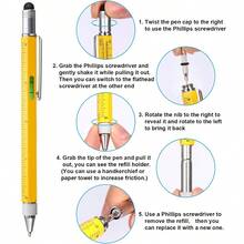 7-In-1 Handheld Screwdriver, Ballpoint Pen, Multi-Tool, Ruler, Screwdriver, Touch Screen Stylus, Level - 6-in-1 Stylus - View 2