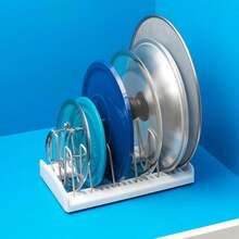 Adjustable White Tapas Organizer, Standard Size, Space-Saving Storage Solution - Ver 3