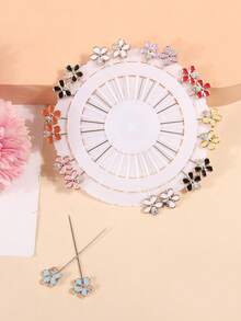 1 paquete/20 piezas Broches de resina estilo retro, color aleatorio entregado Broche de moda - Multicolor - Ver 2