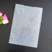 Carpeta de archivo con relieve 2D, adecuada para creadores de tarjetas, álbumes hechos a mano, tarjetas de felicitación de manualidades de papel, con patrones que incluyen mariposa, flor, forma de abanico, flor en forma de corazón, flamenco, etc. - 2D - Ver 5