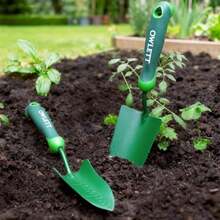 Paleta de jardín con medidas, pala de mano pequeña de alta dureza con mango ergonómico suave, resistente a la corrosión, herrami - Ver 10