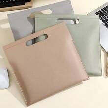 PU Leather Business File Holder A4 Large Capacity Document Bag Slim Luxury Leather Tote Bag Woman Tablet Bag - Multicolor - View 9