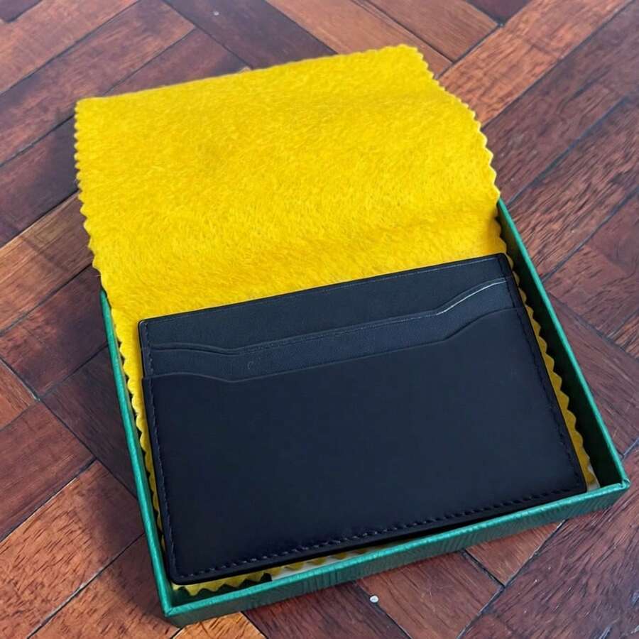 Dogtooth Card Holder – Luxury 5-Card Multi-Slot Wallet With Storage Bag Design - màu đen - Xem 1