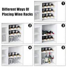 Mueble bar, botellero industrial con estantes ajustables, aparador con portavasos, almacenamiento de café, para cocina, comedor, sala de estar, blanco - Blanco - Ver 6