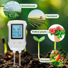 Medidor de prueba de humedad y temperatura ambiente, valor de PH del suelo 3 en 1, instrumento de medición de plantas en maceta para interiores, herramientas de jardinería para cultivo - B - Ver 5