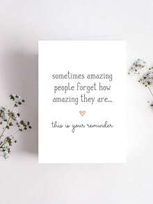 1张励志鼓励卡（含信封） - 有时优秀的人会忘记自己有多优秀 简约积极肯定卡，适用于生日、友谊、好运等场合，内页空白 - 查看 8