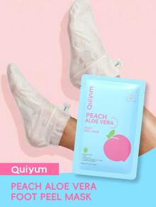 LAIKOU 1pc Anti-Wrinkle & Exfoliating Peach & Aloe Vera Foot Mask, 40g Anti-Aging, Absorption, Fine Line Reduction, Whitening & Firming, Suitable For All Skin Types, Self-Care - Peach - View 2