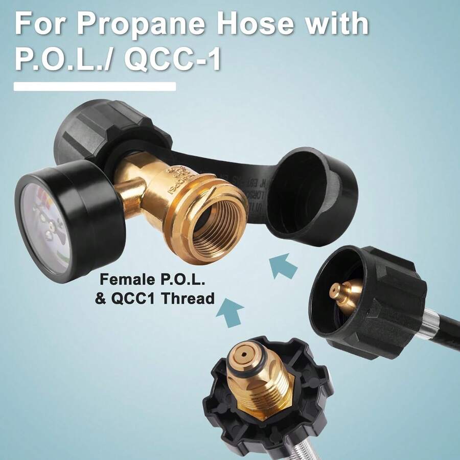 ¡RecomendadoSHINESTAR - Medidor universal de tanque de propano para tanques LP de 5 a 20 libras| Indicador de nivel de gas para parrilla, calentador, caravana, conexión QCC1/tipo 1¡Top de Temporada - 1 paquete - Ver 1