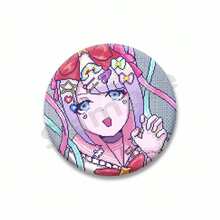 Cool Pink Needy Girl Pin de solapa Kangel Ame Chan insignia de dibujos animados hojalata broche redondo sombrero mochila accesorios regalos para fanáticos del juego T7EN - estilo-21 - Ver 40