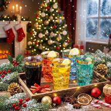 20个透明高品质金色易清洗杯子 - 7盎司（约200毫升）晶莹剔透的杯子，适用于果汁和冷饮，婚礼和派对用杯 - 金色 - 查看 8