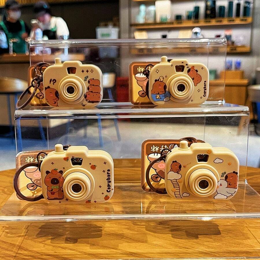 2026 New Luminous Projection Camera Keychain, Cute Cartoon Capybara Bag Charm, Perfect Gift For Birthday, Christmas, Holidays