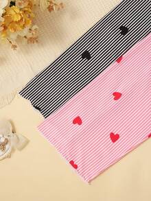 2pcs Women's Home Pants & Women's Casual Striped & Bow Print Pants & Women's Home Pants Series, Spring/Summer - Multicolor - View 5