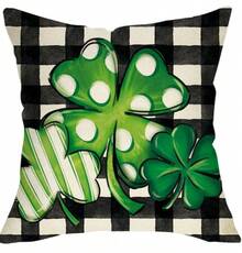 4pcs Vibrant Happy St Patricks Day Decorative Throw Pillow Covers 18 X 18in, Gold Lucky Shamrock Clover Dog Cat Paw Prints Porch Outdoor Home Decor, Irish Spring Sofa Couch Cushion Case, Seasonal Holiday Supplies, Indoor Outdoor Party Decor, Perfect Housewarming Gifts For Famliy Or Friends - Kiểu 1 - Xem 12