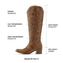 Botas Vaqueras para mujer, Cowboy Boots para Dama con Punta Puntiaguda - Marrón - Ver 7