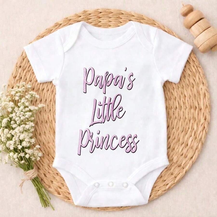 Baby Bodysuit  Papa's Little Princess Modern Look Button Closure For Newborn Bamboo  Soft Cotton Newborn & Infant Romper Outfit For Boys & Girls 0-24M - trắng - Xem 1