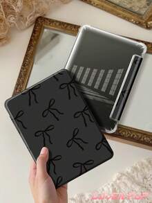 黑色蝴蝶結保護殼，相容 iPad Air 4/5 10.9 吋、7/8/9 代 10.2 吋，內建筆槽，相容 Tab S6 10.4 吋、Tab A7 Lite 8.7 吋，返校季、情人節、新年禮物 - 黑色 - 查看 7
