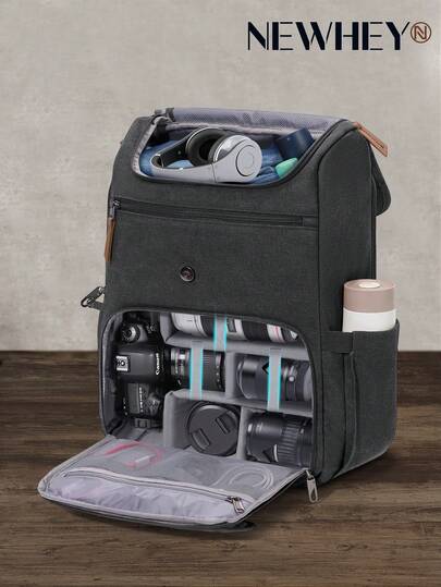 NEWHEY Camera Backpack Suitable For DSLR/Mirrorless Cameras And 15.6-Inch Laptops, Designed For Photographers, Anti-Theft Photography Bag With Tripod Holder And Rain Cover Charger Case Packing Cubes For Women For Men Charger Bag Travel Essential Travel Essentials Cruise Essentials Wacation Essentials Holiday Essentials Travel Stuff