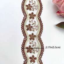 1 Yard Embroidered Lace Trim, DIY Collar, Cuff, Skirt Hem Sewing Accessory, Home Textile Material - 1 Yard - View 5