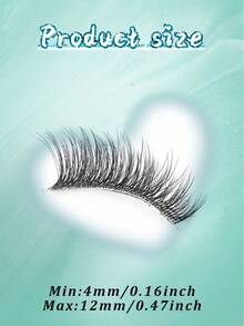 假睫毛 5对 短款纤细假睫毛 仿貂毛假睫毛 12mm 猫眼假睫毛 - 黑色 - 查看 10