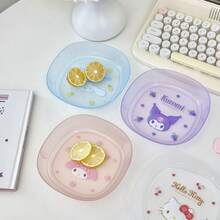 Sanrio （官方授权）1个透明卡通多巴胺骨盘，桌面垃圾吐痰骨盘，小塑料碟 - 彩色 - 查看 2