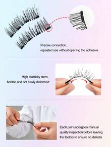 Waloshow Magnetic Eyelashes Set - Natural & Realistic, No Glue Or Eyeliner Needed, Lightweight & Reusable, Comes With Tweezer For Easy Application. Fake Eyelashes, Lashes, False Eyelashes - Black - View 11